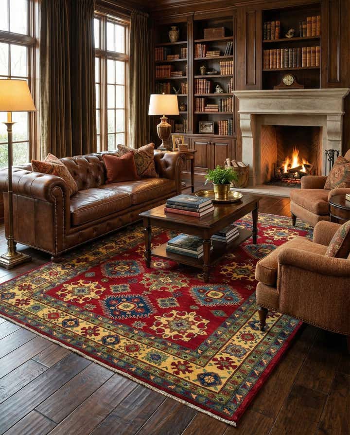 6' 7 x 8' 9 Hand Knotted Kazak Rug