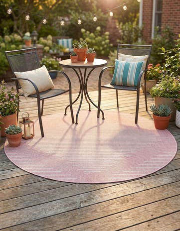 4' x 4' Easy-Clean Modern Indoor / Outdoor Round Rug