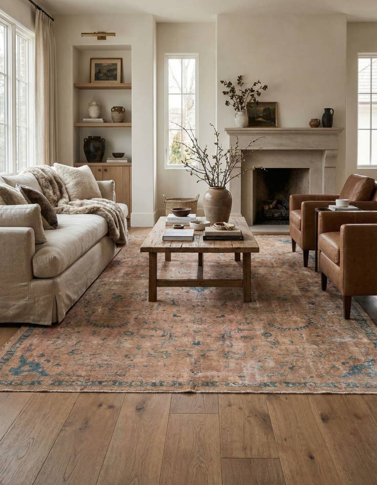 Detail image of  7' 1 x 10' 2  Hand Knotted Ultra Vintage Persian Wool Rug