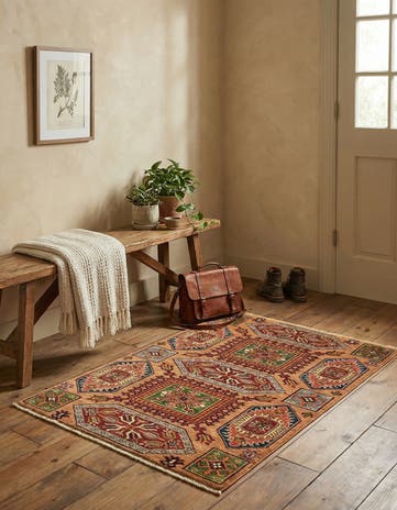 2' 9 x 4' Hand Knotted Kazak Rug