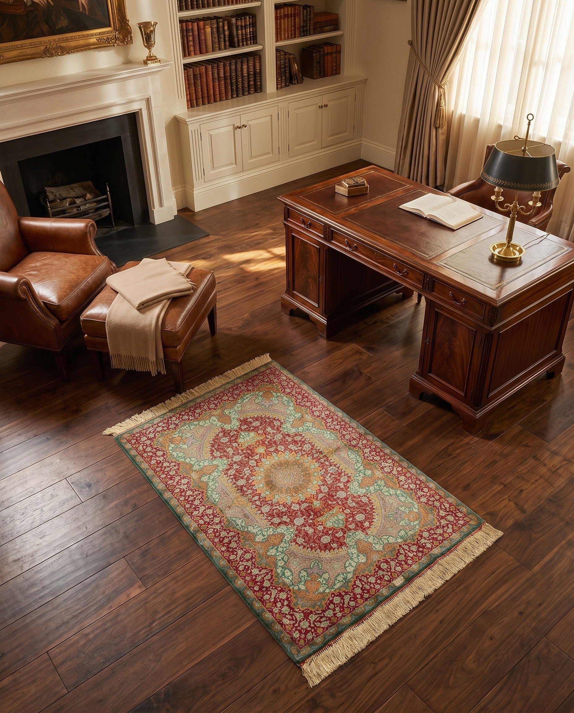 3' 3 x 4' 10 Ghom Silk Rug