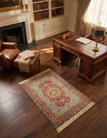 3' 3 x 4' 10 Ghom Silk Rug
