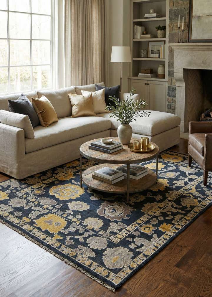 9' x 12' 6 Hand Knotted Oushak Wool Rug
