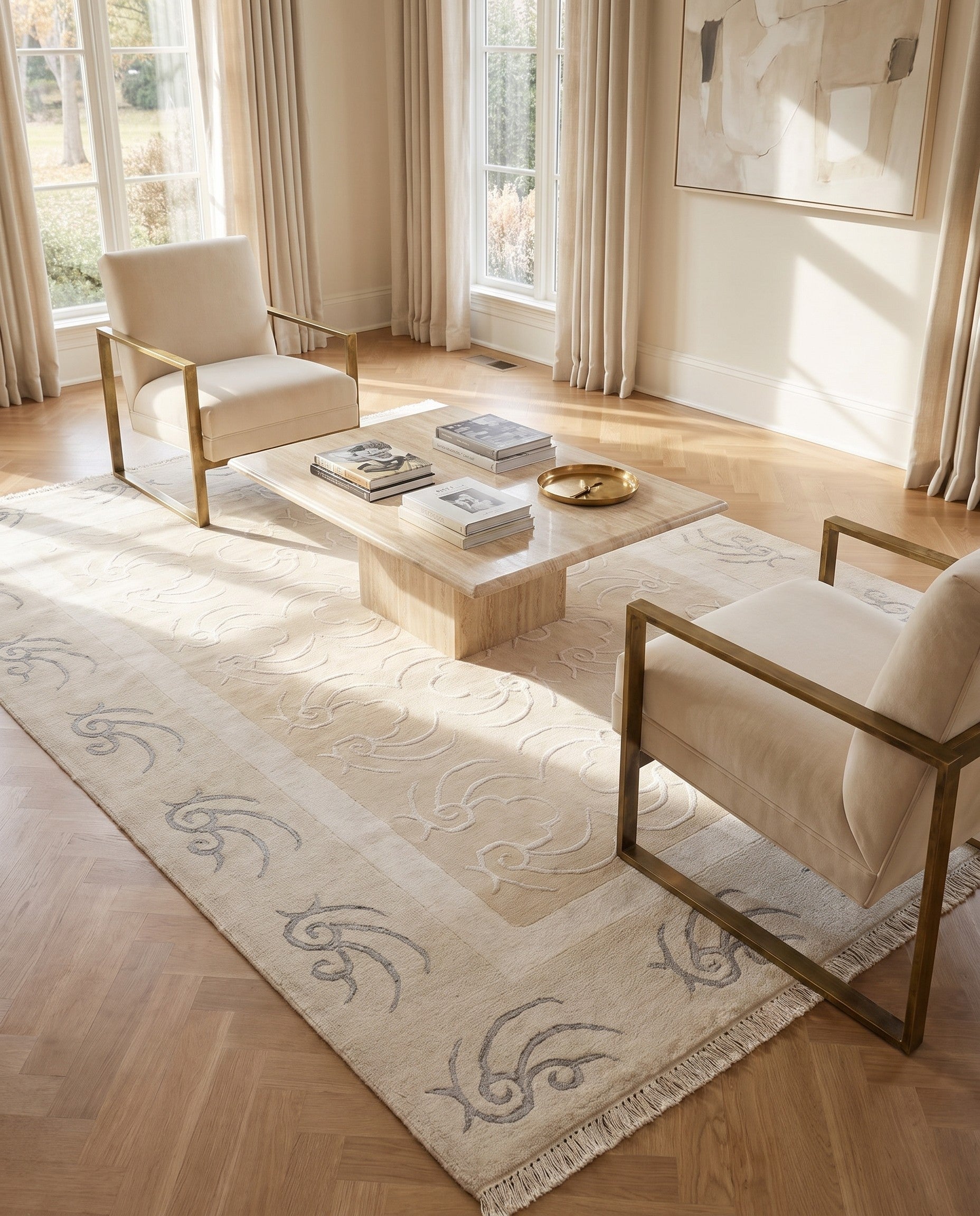 5' 1 x 6' 9 Hand Knotted Darya Wool Rug
