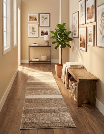 Cloud Gray Sepia Runner Rug
