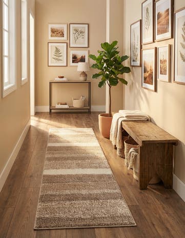 Cloud Gray Sepia Runner Rug