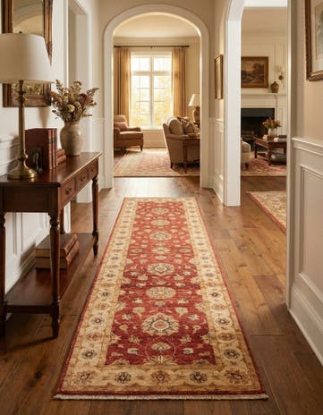 2' 9 x 9' 6 Hand Knotted Peshawar Ziegler Runner Rug