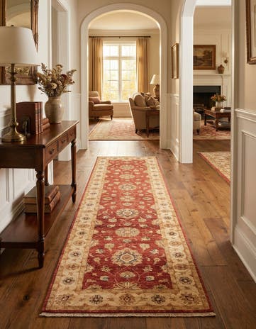 2' 9 x 9' 6 Hand Knotted Peshawar Ziegler Runner Rug