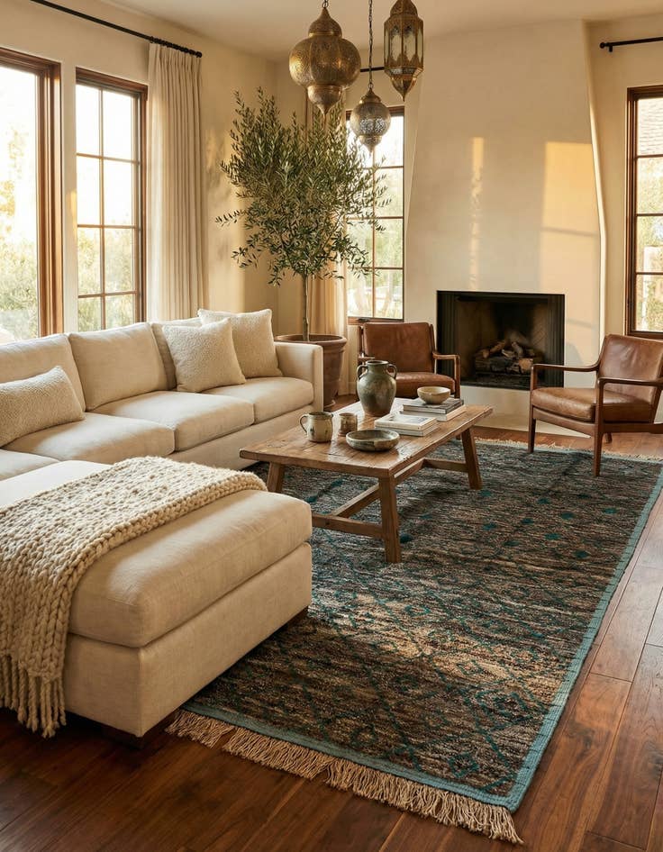 Detail image of 8' x 10' 6 Hand Knotted Moroccan Wool Rug