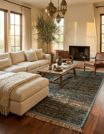 8' x 10' 6 Hand Knotted Moroccan Wool Rug