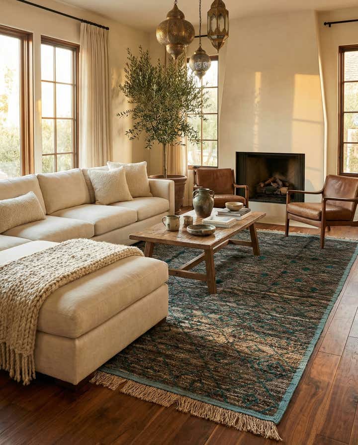 8' x 10' 6 Hand Knotted Moroccan Wool Rug