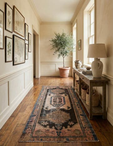 4' 5 x 10' 6 Hand Knotted Ultra Vintage Persian Wool Runner Rug