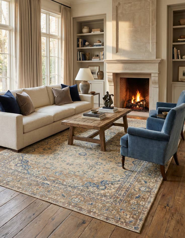 Detail image of 9' 3 x 12' 4  Hand Knotted Ultra Vintage Persian Wool Rug