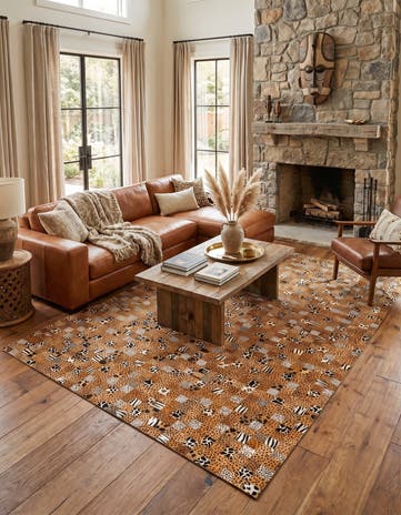 5' 1 x 8' Cowhide Leather Rug