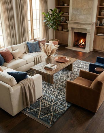 6' 4 x 9' 6 Hand Knotted Moroccan Wool Rug