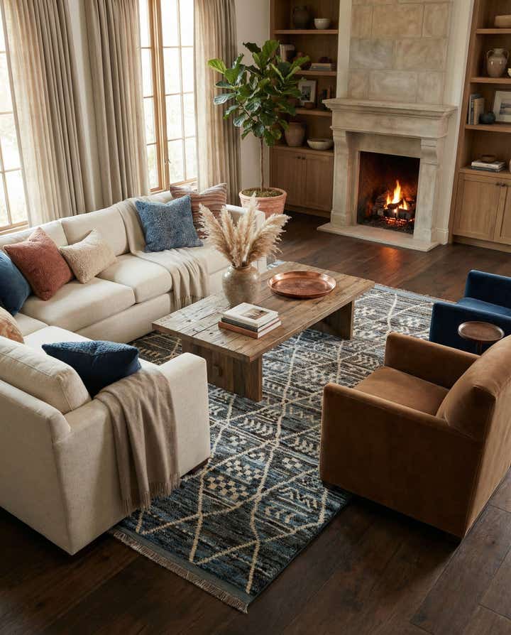 6' 4 x 9' 6 Hand Knotted Moroccan Wool Rug