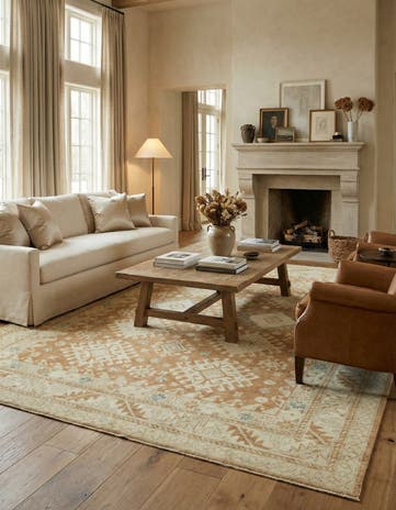 9' 6 x 12' 6 Hand Knotted Peshawar Ziegler Wool Rug
