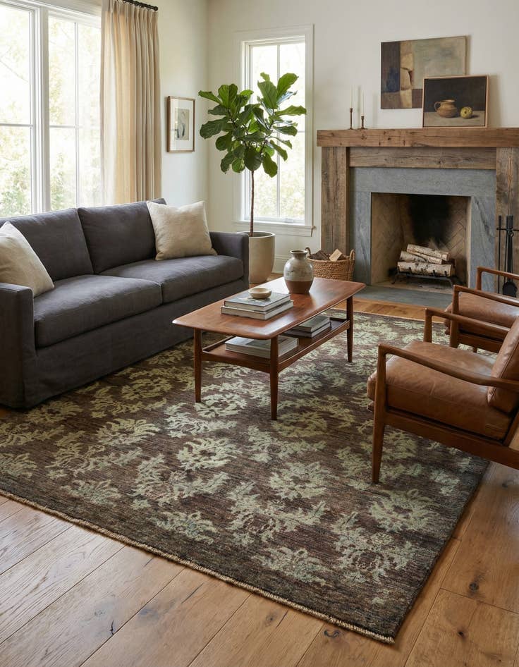 Detail image of 5' x 6' 4  Hand Knotted Modern Ziegler Rug