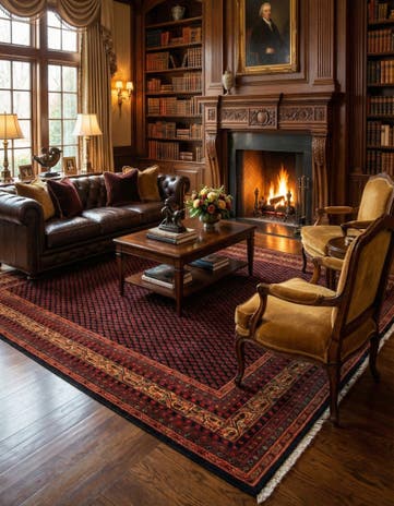 8' 1 x 11' 6 Sarough Wool Rug