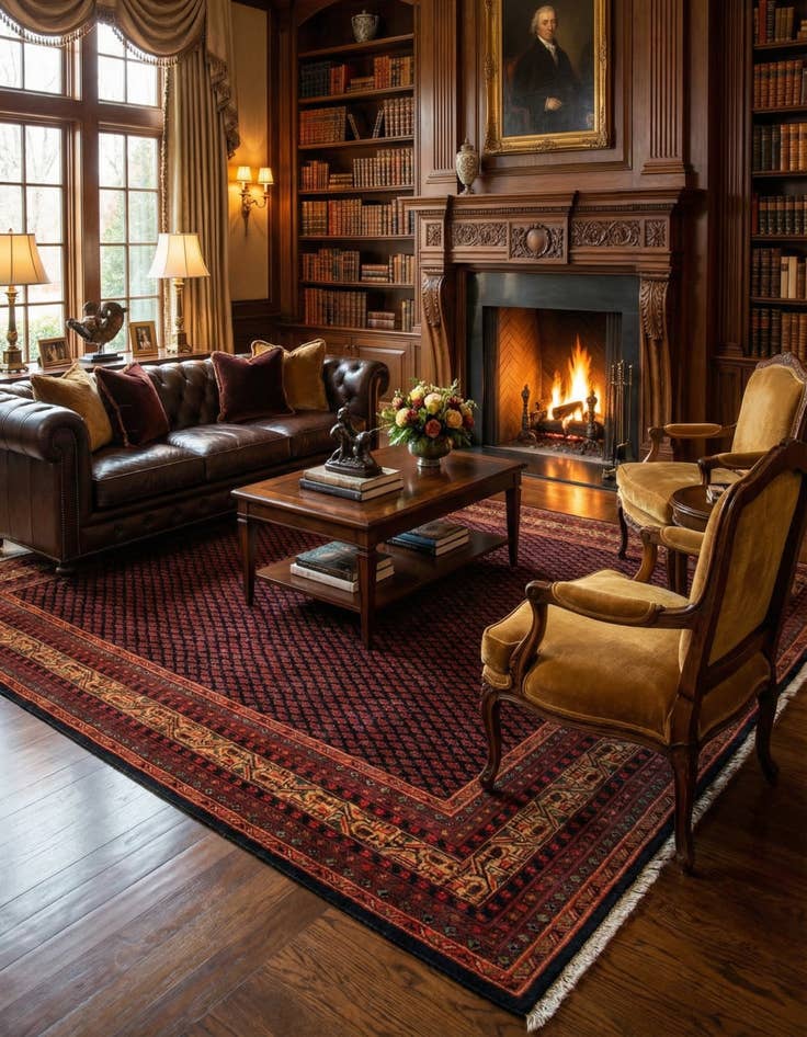 Detail image of 8' 1 x 11' 6 Sarough Wool Rug