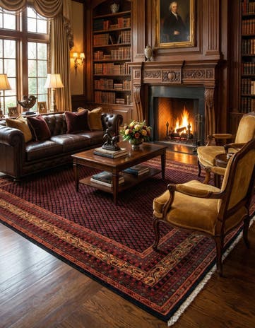 8' 1 x 11' 6 Sarough Wool Rug