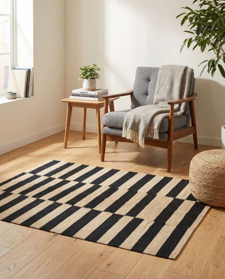 2' 7 x 3' 9 Hand Woven Kilim Modern Wool Rug