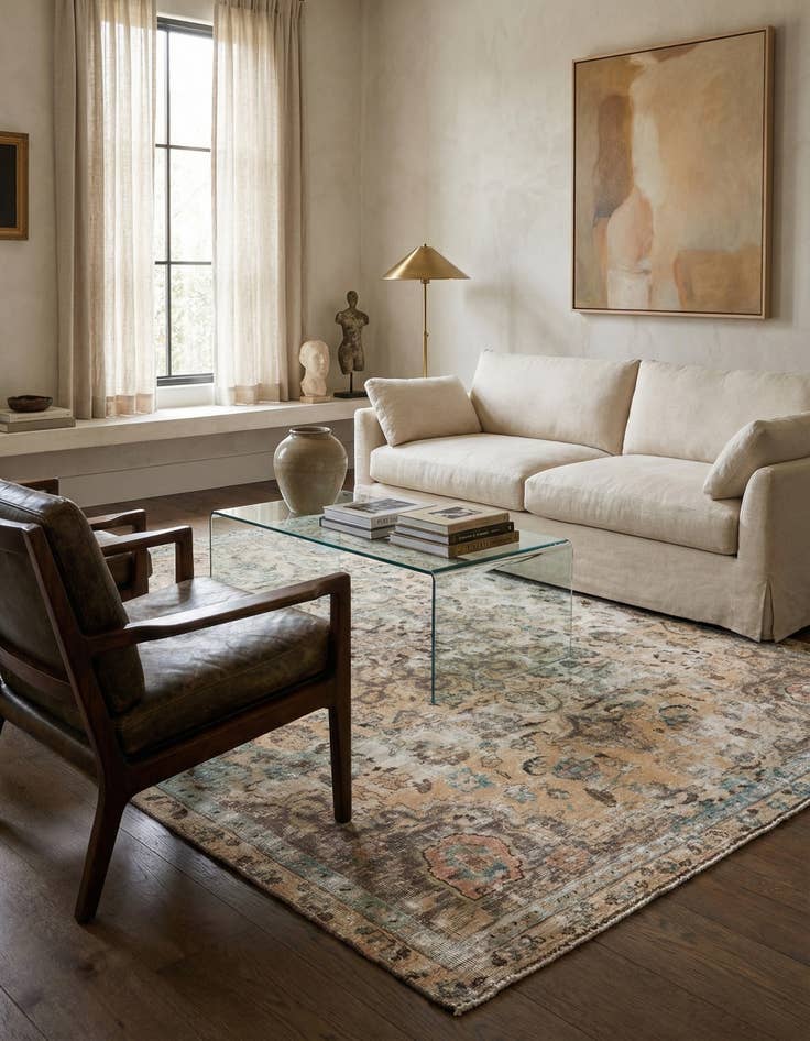 Detail image of 6' 5 x 9' 4 Hand Knotted Ultra Vintage Persian Wool Rug