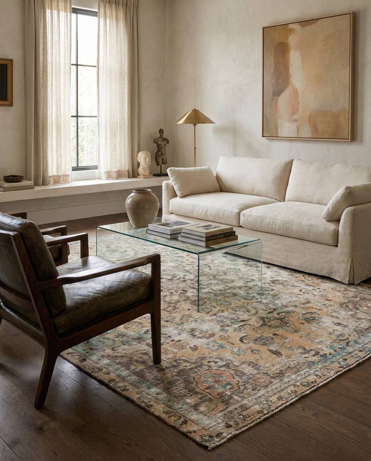 Detail image of 6' 5 x 9' 4 Hand Knotted Ultra Vintage Persian Wool Rug