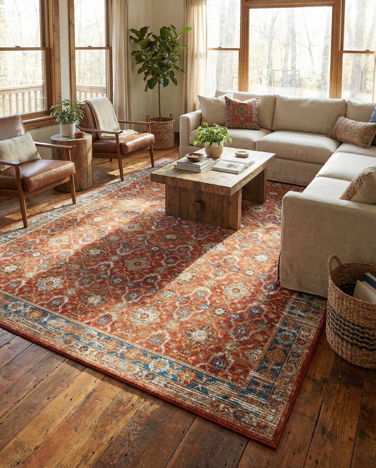 Detail image of 10' x 14' Easy-Clean Traditional Indoor / Outdoor Rug