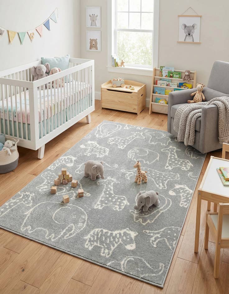 Detail image of 4' x 6' Animals Whimsy Kids Rug