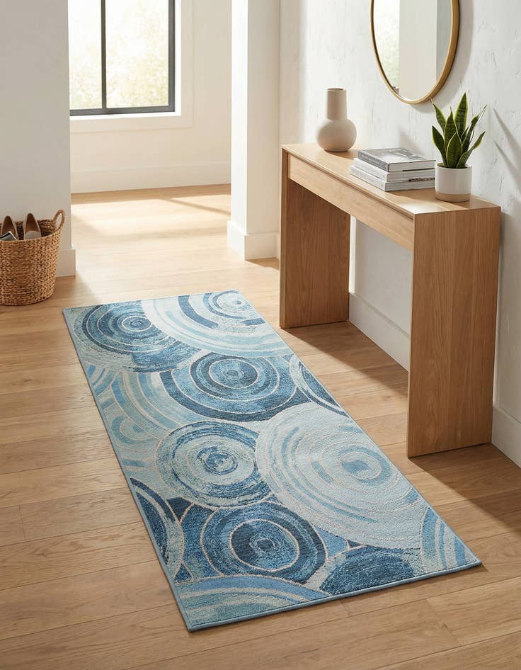 Detail image of 2' 7 x 5' 3  Washable Modern Indoor / Outdoor Runner Rug