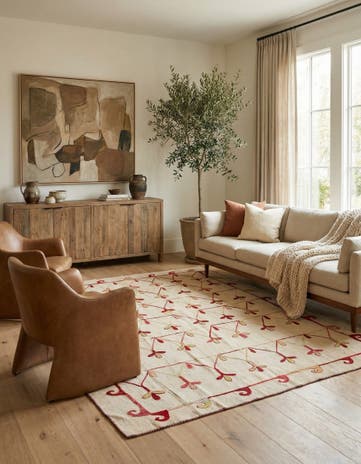 6' x 7' 4 Hand Woven Kilim Modern Wool Rug