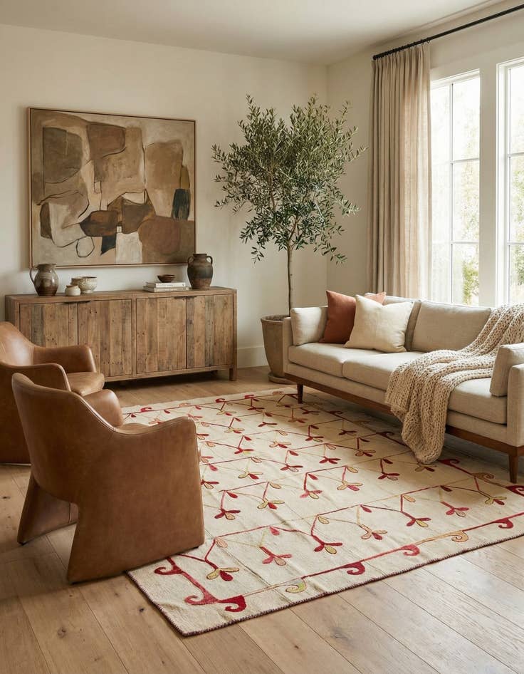 Detail image of 6' x 7' 4  Hand Woven Kilim Modern Wool Rug