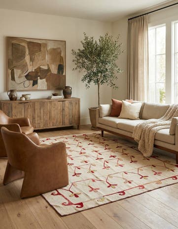 6' x 7' 4 Hand Woven Kilim Modern Wool Rug