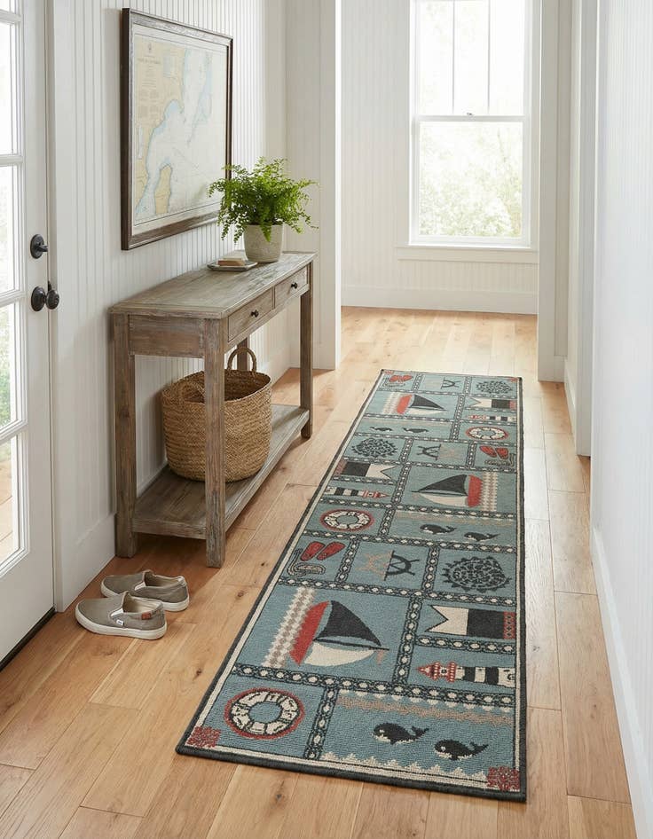 Detail image of 2' x 8' Easy-Clean Coastal Indoor / Outdoor Runner Rug