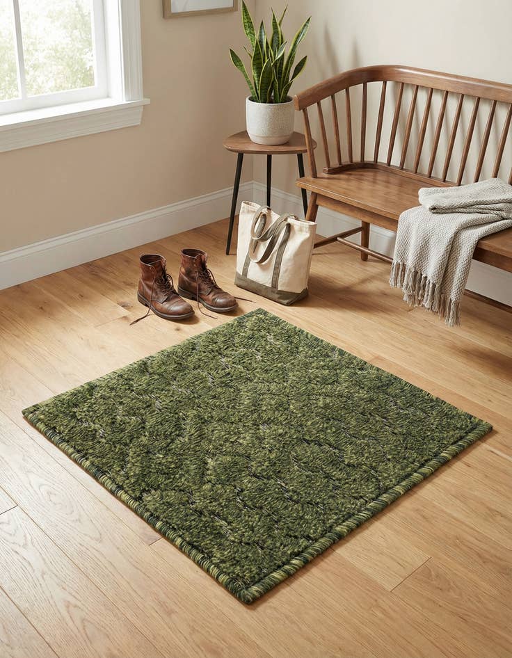 Detail image of 1' 4 x 1' 4  Washable Trellis Textured Indoor / Outdoor Sample Rug