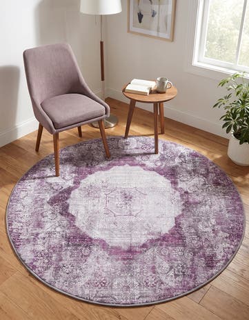4' x 4' Washable Yara Round Rug