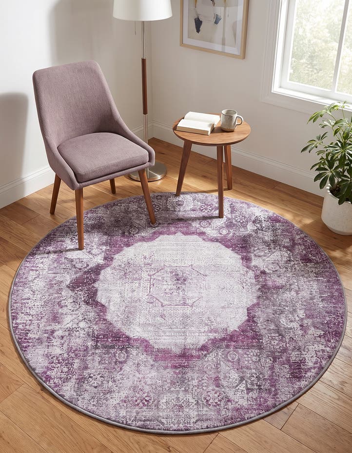 4' x 4' Washable Yara Round Rug