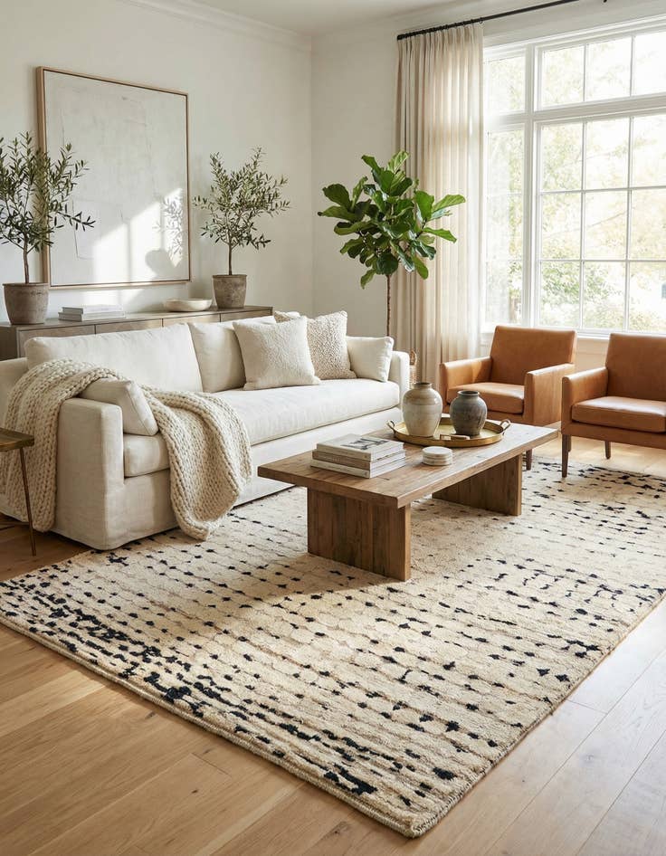 Detail image of 5' 6 x 8' 1  Hand Knotted Moroccan Wool Rug