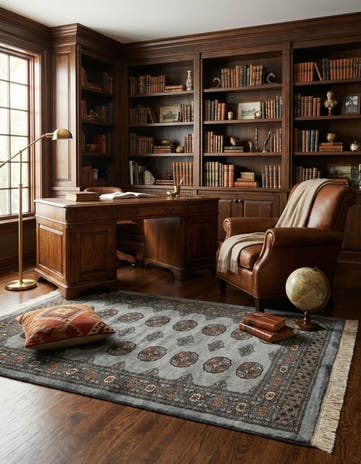 4' 3 x 6' Hand Knotted Torkaman Persian Wool Rug