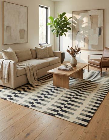 6' 2 x 7' 10 Hand Woven Kilim Modern Wool Rug