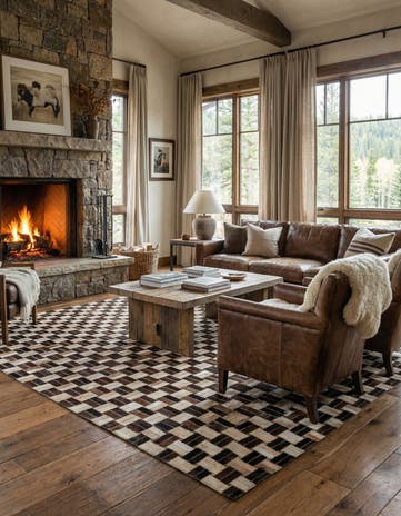 4' 11 x 7' 10 Cowhide - Patchwork Rug