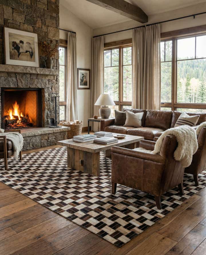 4' 11 x 7' 10 Cowhide - Patchwork Rug