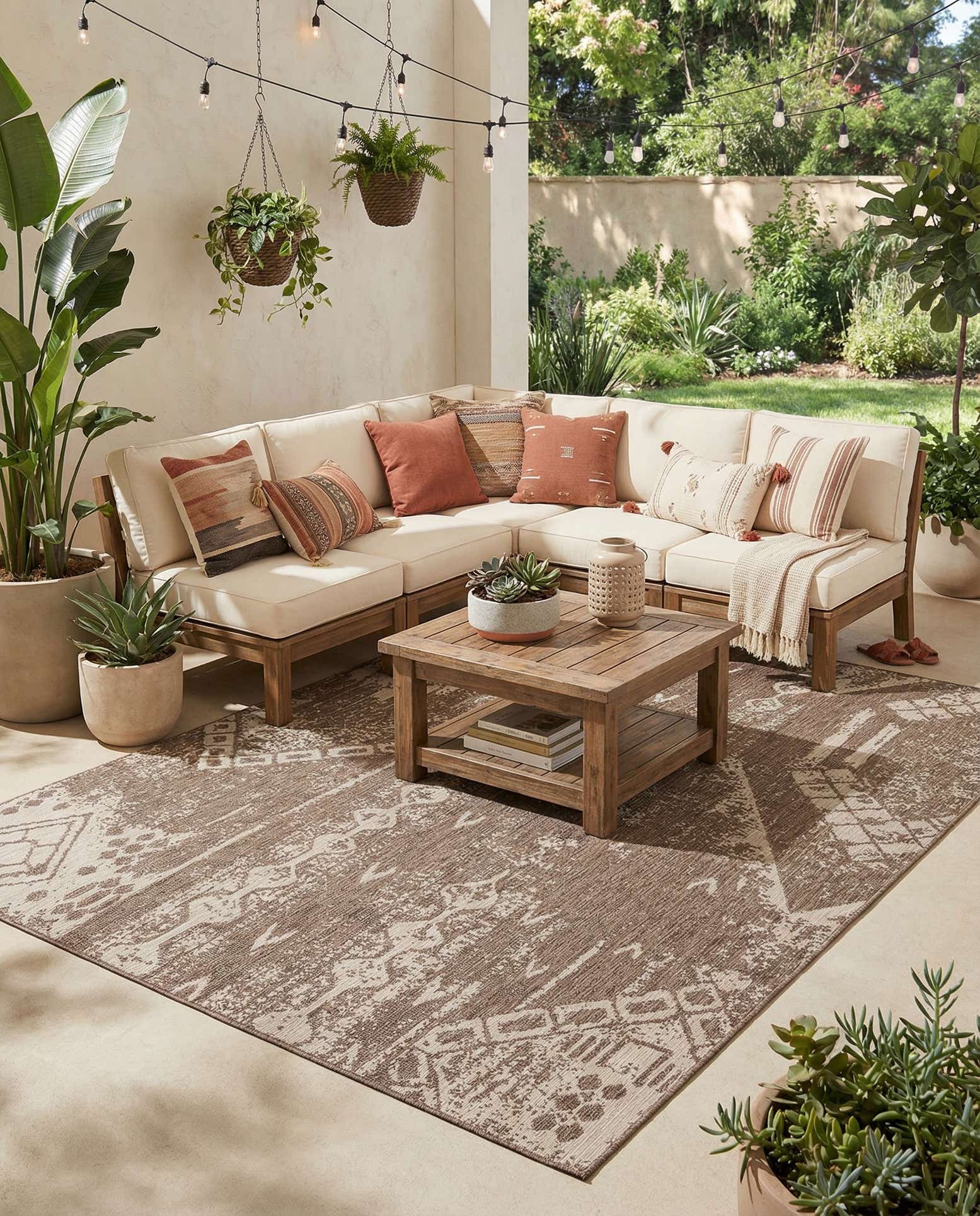 10' x 13' Easy-Clean Bohemian Indoor / Outdoor Rug