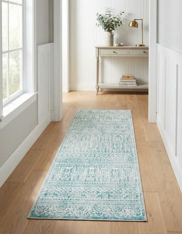 Teal Uptown Cloisters Runner Rug