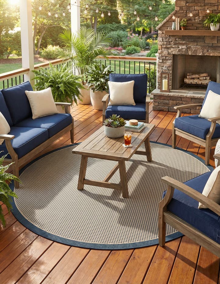 7' 10 x 7' 10 Easy-Clean Border Indoor / Outdoor...