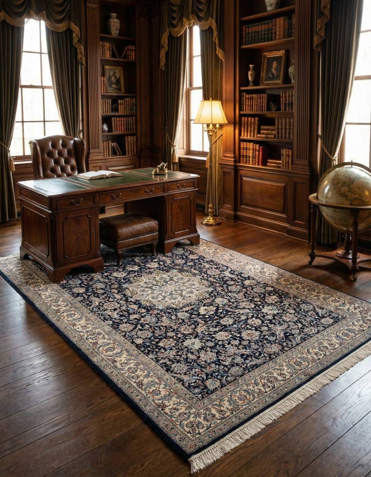 Detail image of 7' 1 x 11' 6 Hand Knotted Nain Persian Rug