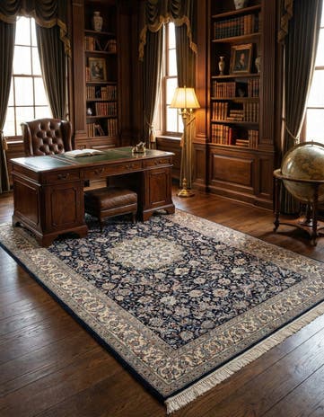 7' 1 x 11' 6 Hand Knotted Nain Persian Rug