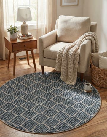 3' 3 x 3' 3 Eco Trellis Round Rug