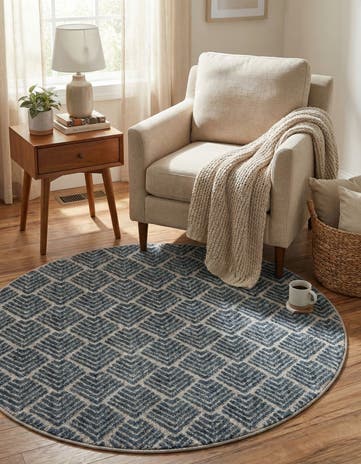 3' 3 x 3' 3 Eco Trellis Round Rug